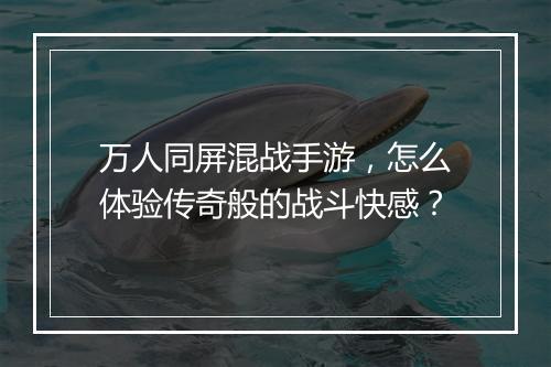 万人同屏混战手游，怎么体验传奇般的战斗快感？