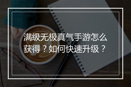 满级无极真气手游怎么获得？如何快速升级？