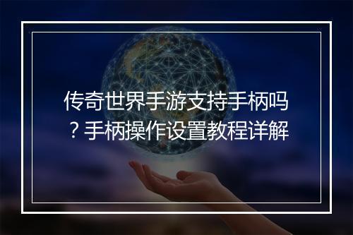 传奇世界手游支持手柄吗？手柄操作设置教程详解