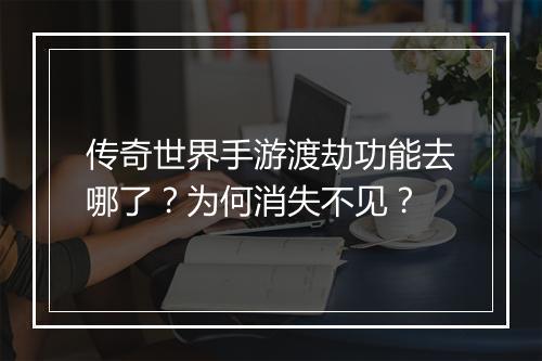 传奇世界手游渡劫功能去哪了？为何消失不见？