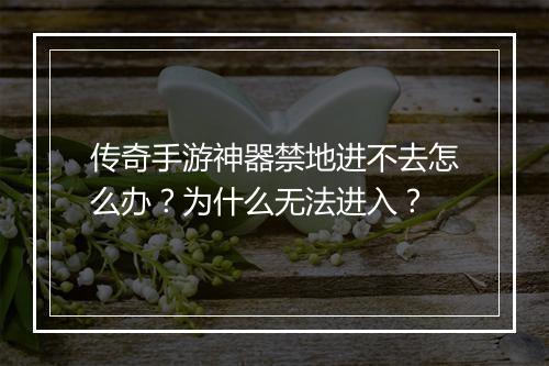 传奇手游神器禁地进不去怎么办？为什么无法进入？
