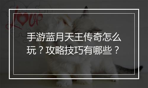 手游蓝月天王传奇怎么玩？攻略技巧有哪些？