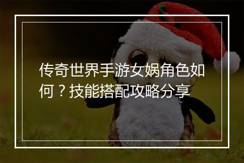 传奇世界手游女娲角色如何？技能搭配攻略分享