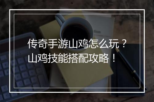 传奇手游山鸡怎么玩？山鸡技能搭配攻略！