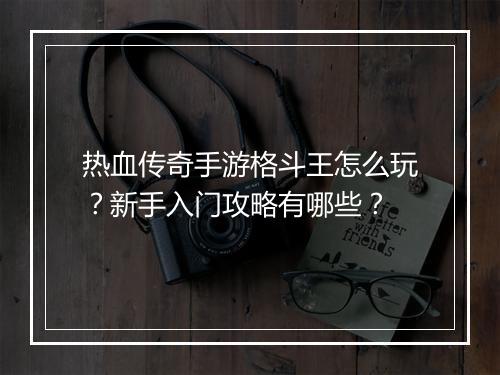 热血传奇手游格斗王怎么玩？新手入门攻略有哪些？