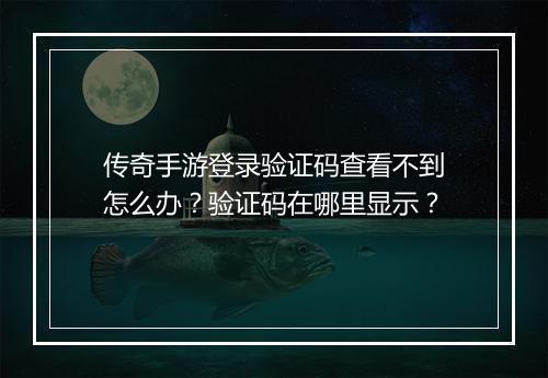 传奇手游登录验证码查看不到怎么办？验证码在哪里显示？