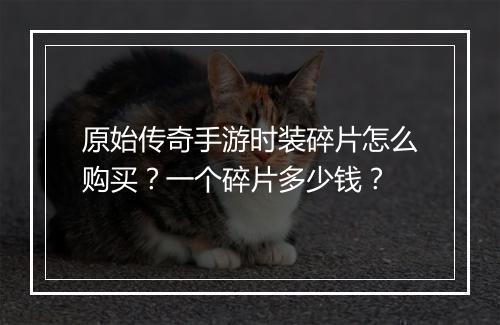 原始传奇手游时装碎片怎么购买？一个碎片多少钱？