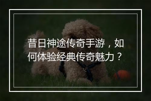 昔日神途传奇手游，如何体验经典传奇魅力？
