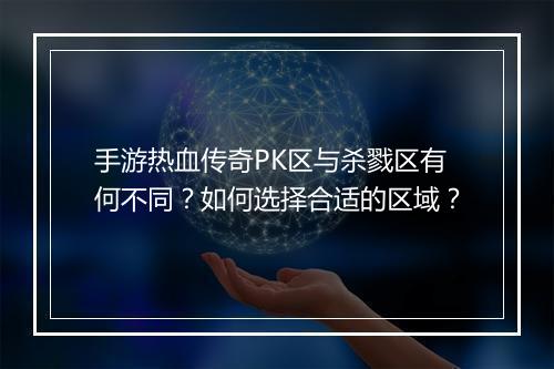 手游热血传奇PK区与杀戮区有何不同？如何选择合适的区域？