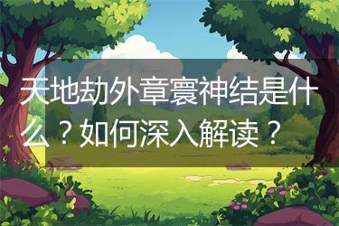 天地劫外章寰神结是什么？如何深入解读？