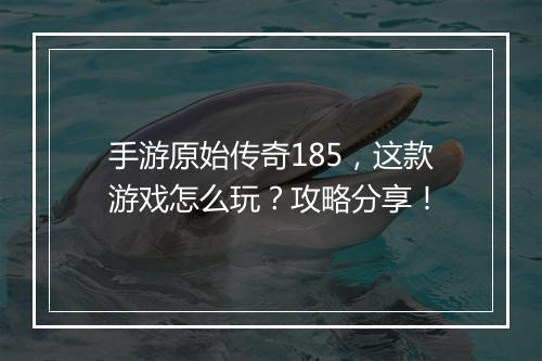 手游原始传奇185，这款游戏怎么玩？攻略分享！