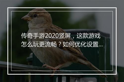 传奇手游2020竖屏，这款游戏怎么玩更流畅？如何优化设置？