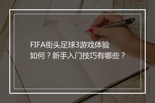 FIFA街头足球3游戏体验如何？新手入门技巧有哪些？
