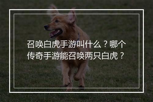 召唤白虎手游叫什么？哪个传奇手游能召唤两只白虎？