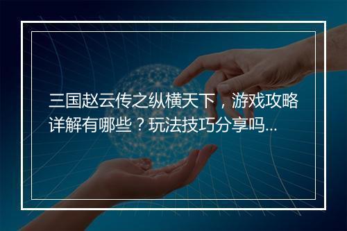 三国赵云传之纵横天下，游戏攻略详解有哪些？玩法技巧分享吗？