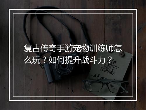 复古传奇手游宠物训练师怎么玩？如何提升战斗力？