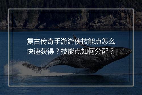 复古传奇手游游侠技能点怎么快速获得？技能点如何分配？