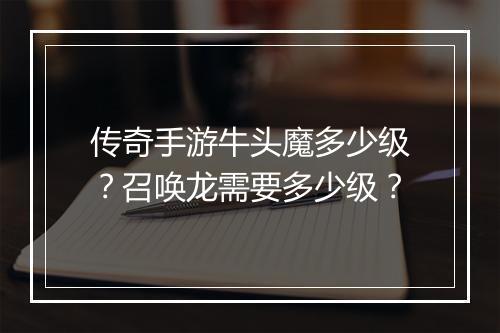 传奇手游牛头魔多少级？召唤龙需要多少级？