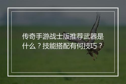 传奇手游战士版推荐武器是什么？技能搭配有何技巧？
