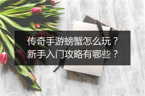 传奇手游螃蟹怎么玩？新手入门攻略有哪些？