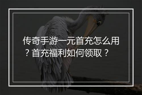传奇手游一元首充怎么用？首充福利如何领取？