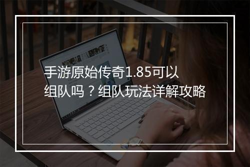 手游原始传奇1.85可以组队吗？组队玩法详解攻略