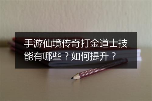 手游仙境传奇打金道士技能有哪些？如何提升？
