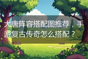 大唐阵容搭配图推荐，手游复古传奇怎么搭配？
