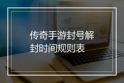传奇手游封号解封时间规则表