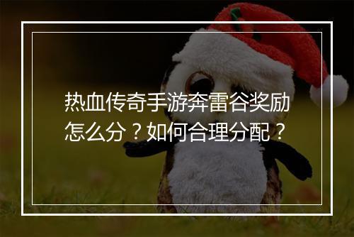 热血传奇手游奔雷谷奖励怎么分？如何合理分配？