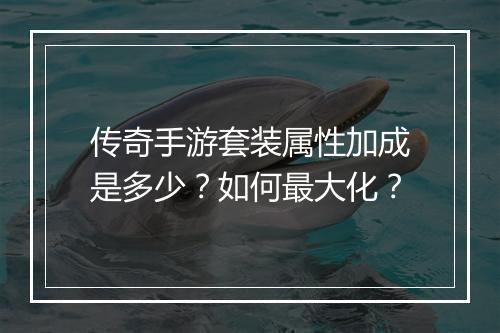 传奇手游套装属性加成是多少？如何最大化？