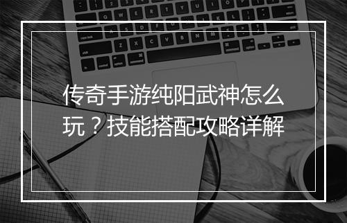 传奇手游纯阳武神怎么玩？技能搭配攻略详解