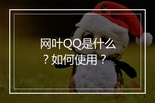 网叶QQ是什么？如何使用？
