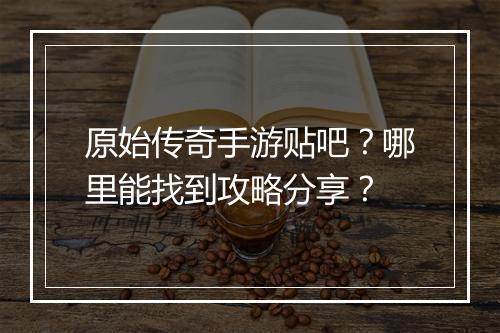 原始传奇手游贴吧？哪里能找到攻略分享？
