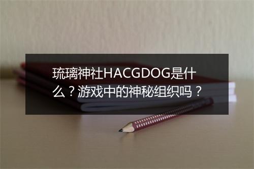 琉璃神社HACGDOG是什么？游戏中的神秘组织吗？