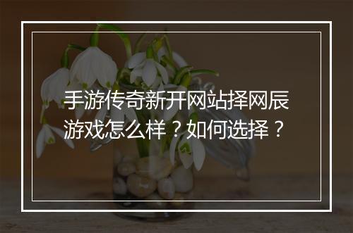 手游传奇新开网站择网辰游戏怎么样？如何选择？