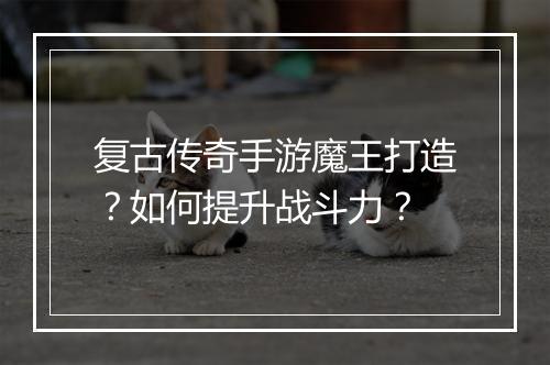 复古传奇手游魔王打造？如何提升战斗力？