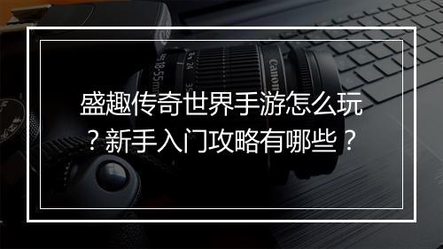 盛趣传奇世界手游怎么玩？新手入门攻略有哪些？