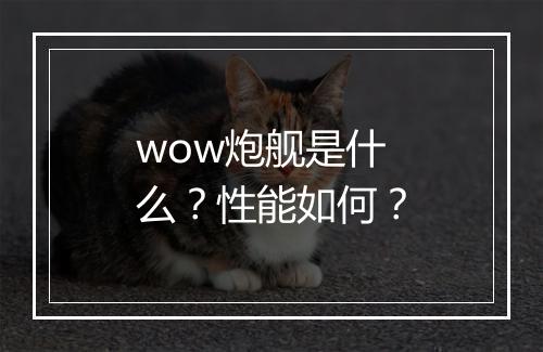wow炮舰是什么？性能如何？