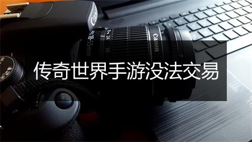 传奇世界手游没法交易
