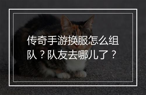传奇手游换服怎么组队？队友去哪儿了？