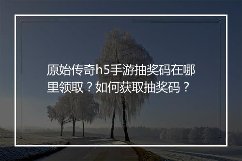 原始传奇h5手游抽奖码在哪里领取？如何获取抽奖码？