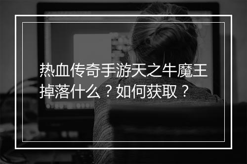 热血传奇手游天之牛魔王掉落什么？如何获取？