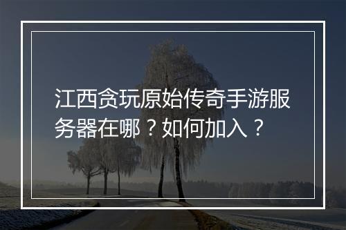 江西贪玩原始传奇手游服务器在哪？如何加入？
