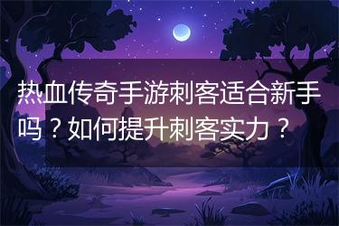 热血传奇手游刺客适合新手吗？如何提升刺客实力？