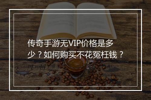 传奇手游无VIP价格是多少？如何购买不花冤枉钱？