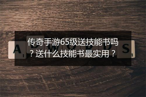 传奇手游65级送技能书吗？送什么技能书最实用？