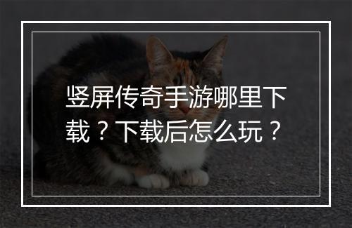 竖屏传奇手游哪里下载？下载后怎么玩？