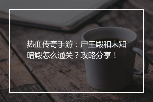 热血传奇手游：尸王殿和未知暗殿怎么通关？攻略分享！