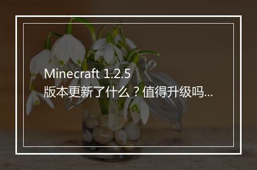 Minecraft 1.2.5版本更新了什么？值得升级吗？